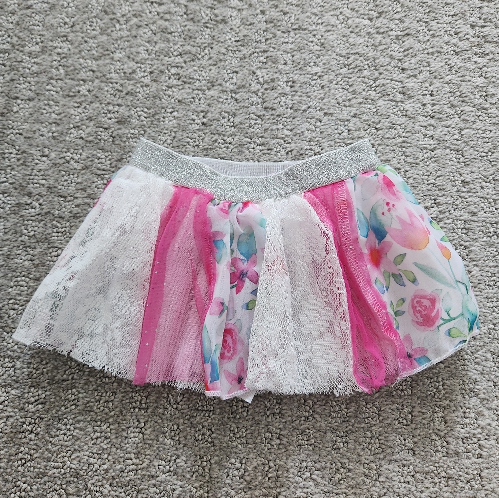 Baby Girl Lace and Floral Tutu‎ Skirt 3 months